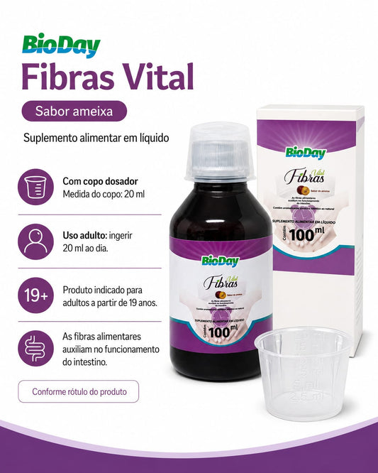 Vital fibras auxilia no funcionamento do intestino sabor ameixa