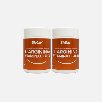 Kit L-Arginina + Vitamina C + Cálcio - 2 Unidades - 120 Comprimidos