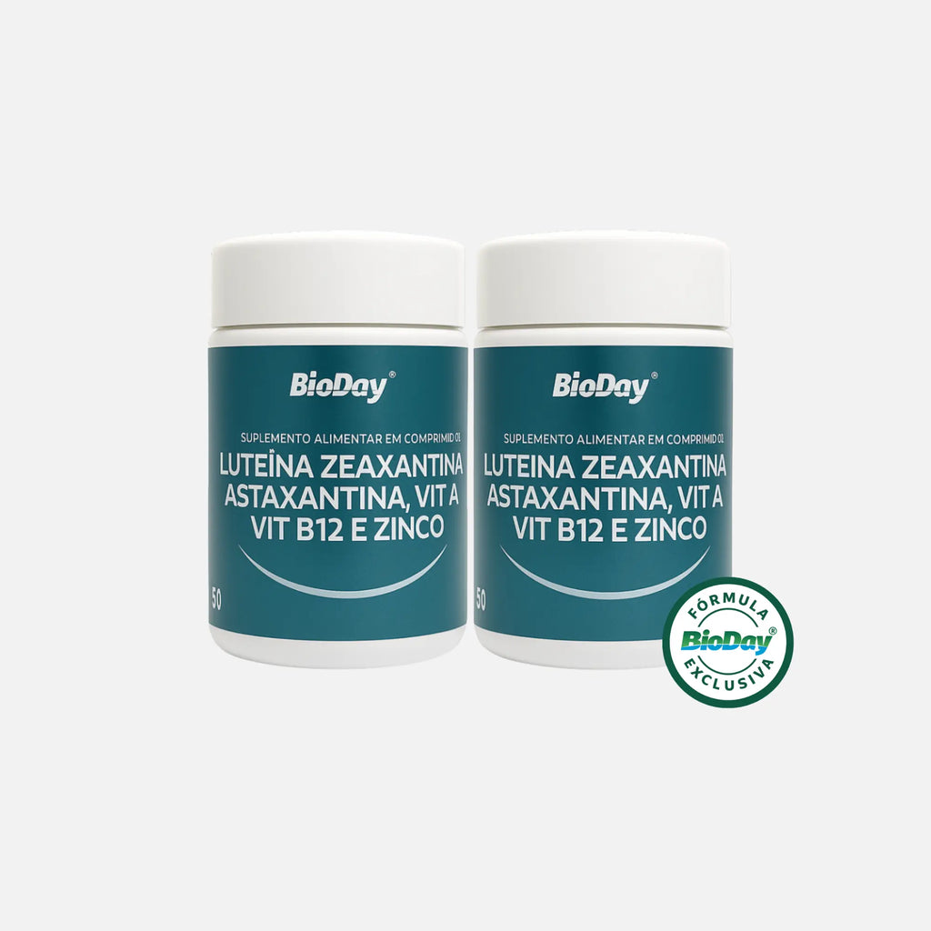 Kit Luteína + Zeaxantina + Astaxantina + Vitamina A + Vitamina B12 + Zinco - 2 Unidades - 120 Comprimidos