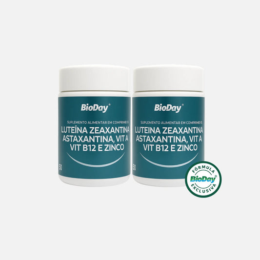 Kit Luteína + Zeaxantina + Astaxantina + Vitamina A + Vitamina B12 + Zinco - 2 Unidades - 120 Comprimidos