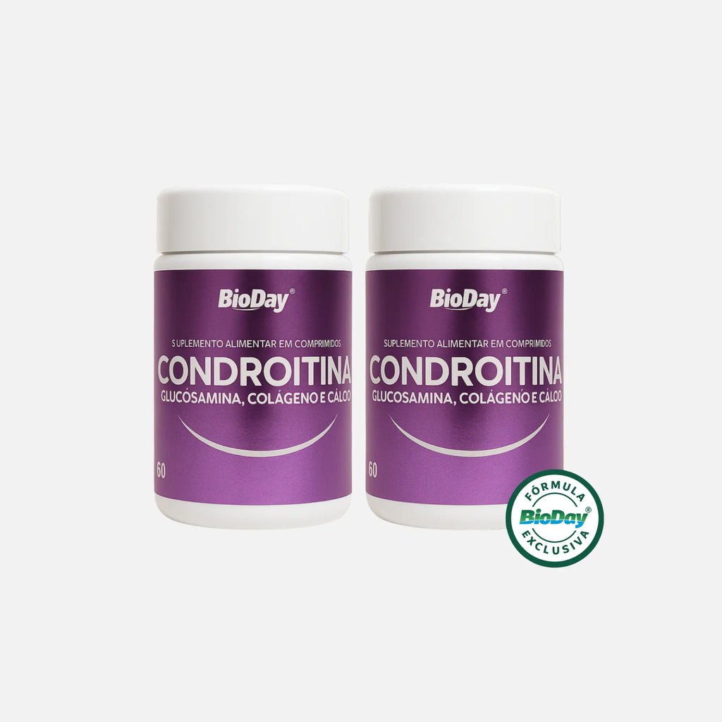 Kit Condroitina + Glucosamina + Colágeno + Cálcio - 2 Unidades - 120 Comprimidos