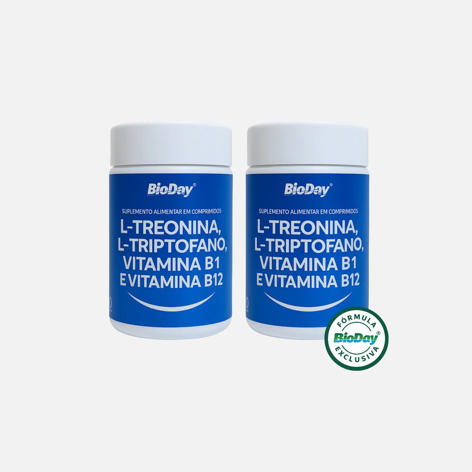 Kit L-Treonina + L-Triptofano + Vitamina B1 + Vitamina 12 - 2 Unidades - 120 Comprimidos