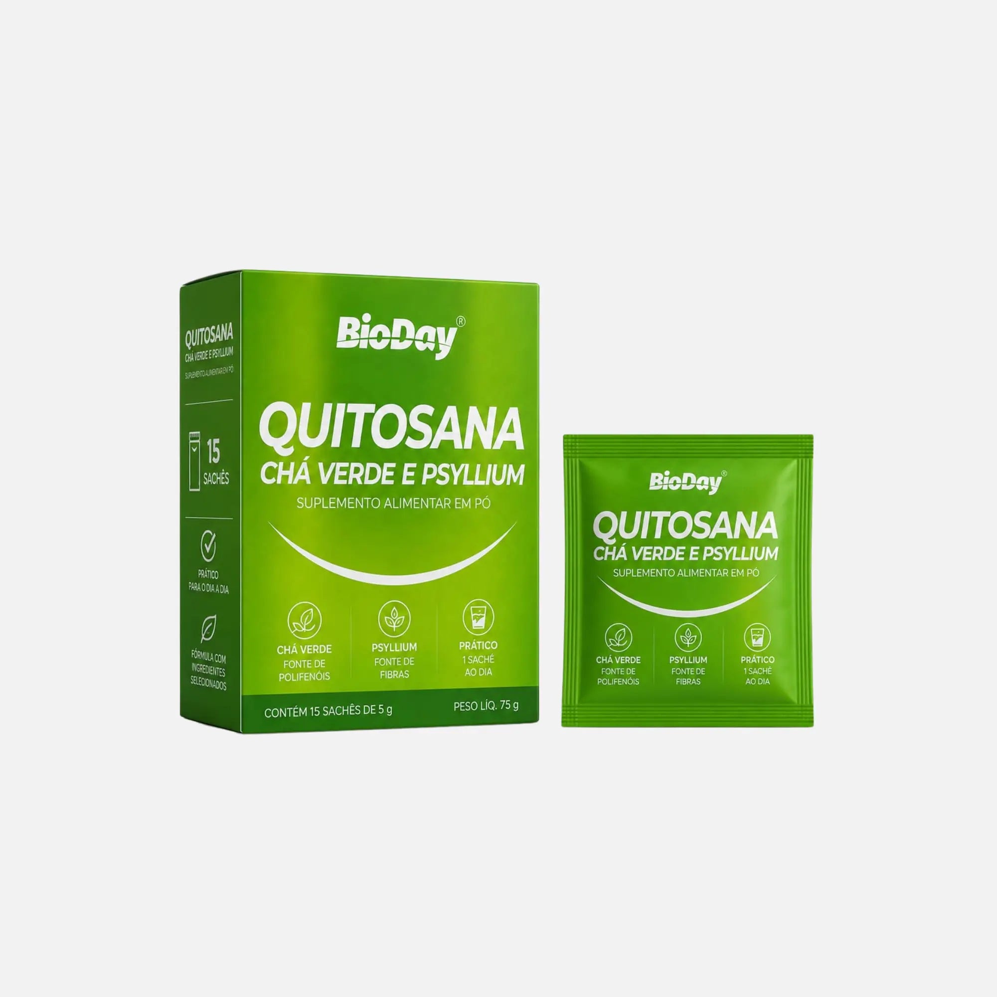 Quitosana chá verde e psyllium