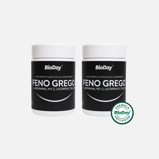 Kit Feno Grego + L-arginina + Licopeno + Vitamina C + Cálcio - 2 Unidades - 120 Comprimidos