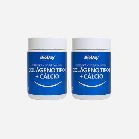 Kit Colágeno Tipo 2 + Cálcio - 2 Unidades - 120 Cápsulas