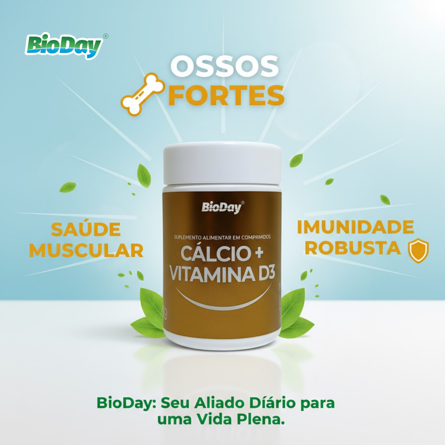 Cálcio + Vitamina D3 - 60 Comprimidos