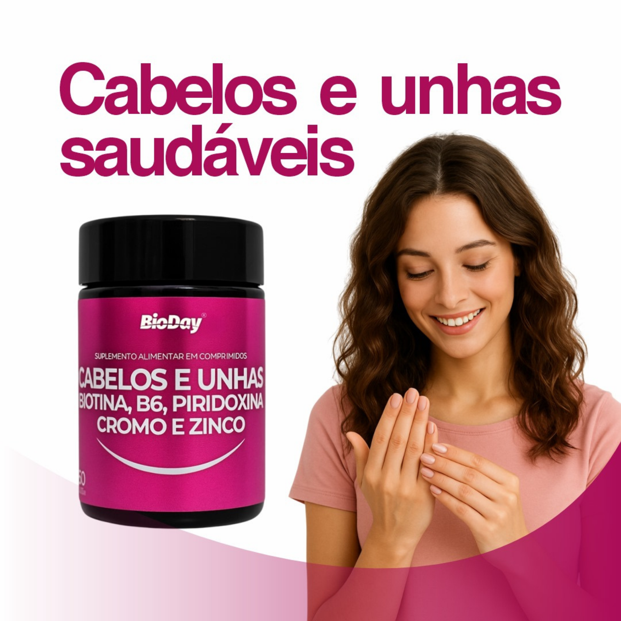 Biotina Cabelos e Unhas - 60 Comprimidos