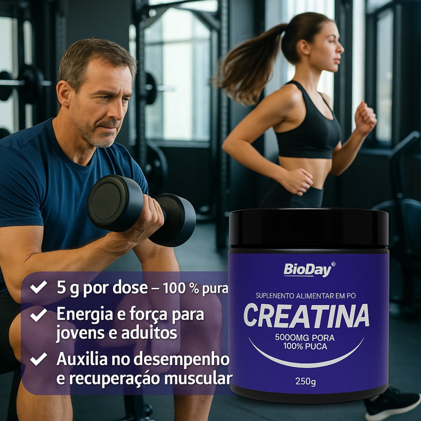 Creatina 100% Pura - Pote 250g