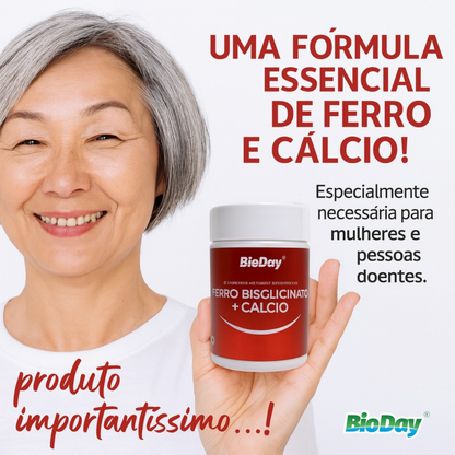 Kit Ferro Bisglicinato + Cálcio - 2 Unidades - 120 Comprimidos