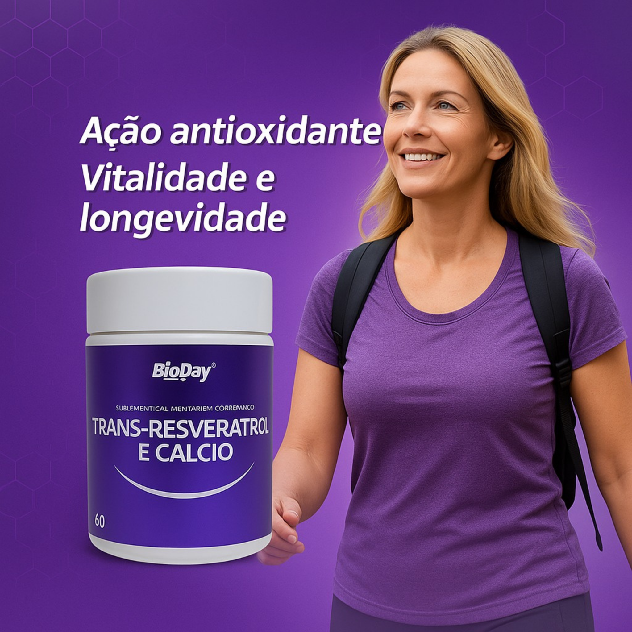 Trans-resveratrol + Cálcio - 60 Comprimidos