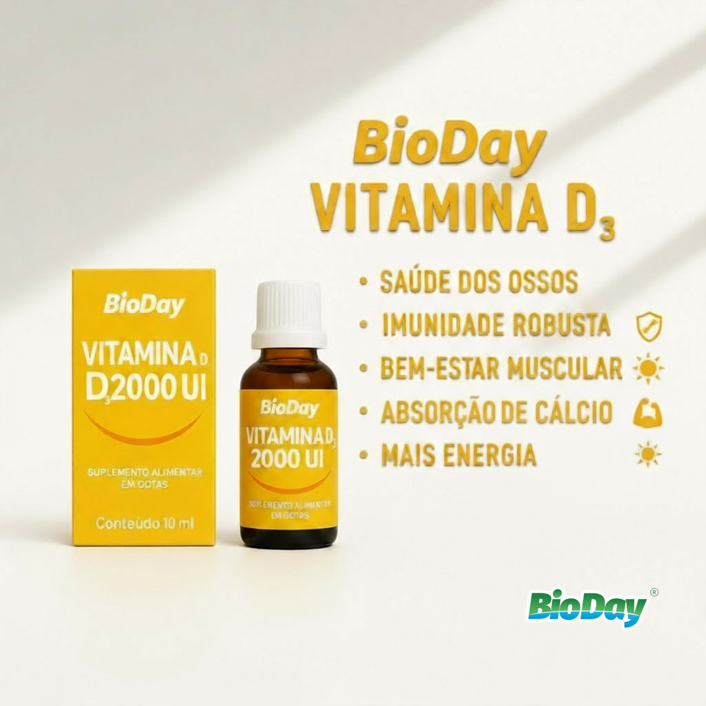 Kit Vitamina D3 2000 Ui Gotas - 2 unidades - 20ml