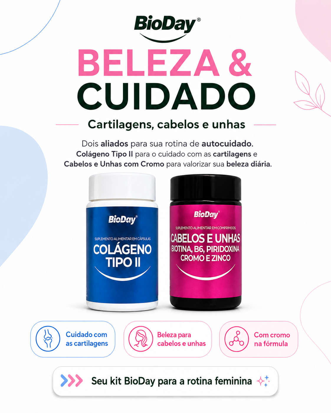 Kit BioDay Beleza & Equilíbrio – 3 Produtos | Oferta R$ 139,99