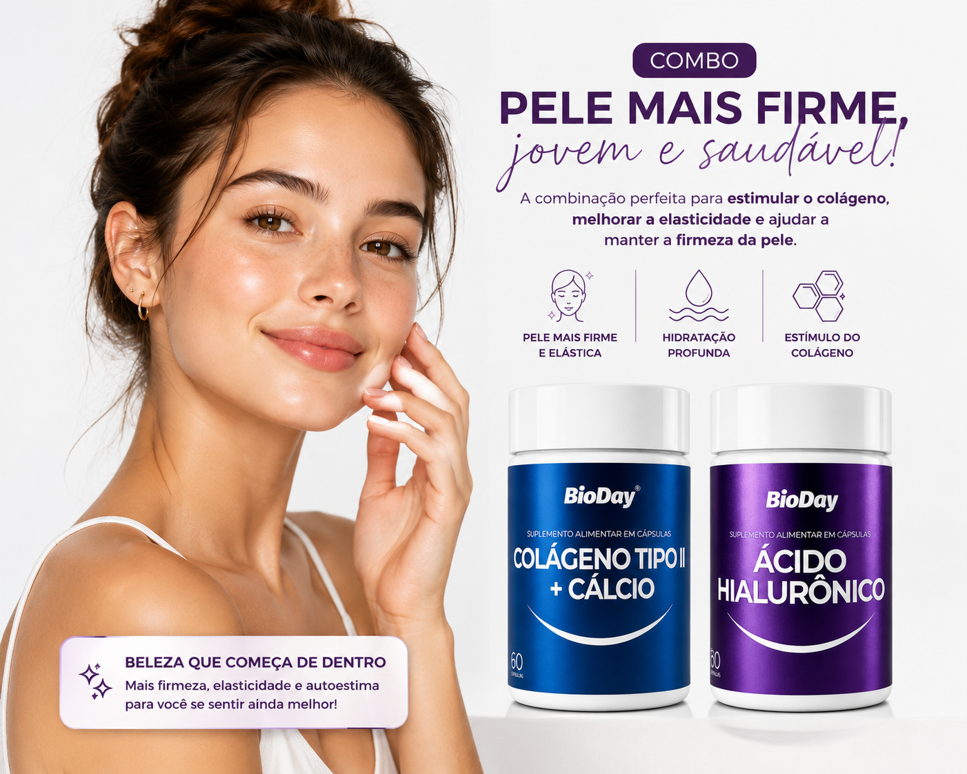 Colágeno Tipo II + Cálcio + Ácido Hialurônico