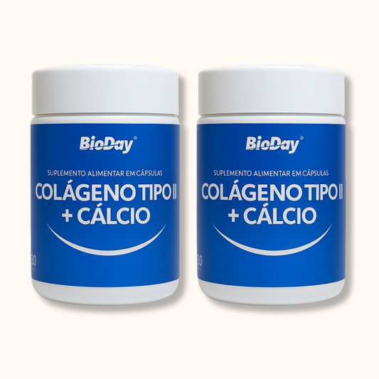 Kit Colágeno Tipo 2 + Cálcio - 2 Unidades - 120 Cápsulas