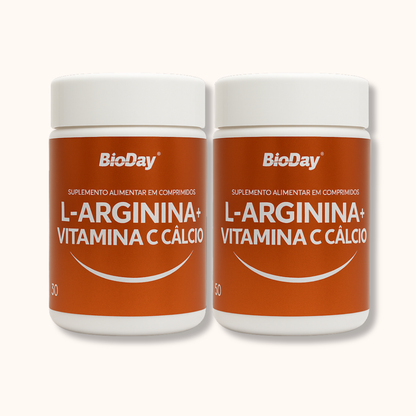 Kit L-Arginina + Vitamina C + Cálcio - 2 Unidades - 120 Comprimidos