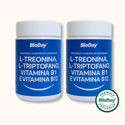 Kit L-Treonina + L-Triptofano + Vitamina B1 + Vitamina 12 - 2 Unidades - 120 Comprimidos