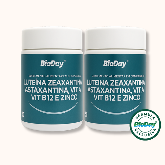 Kit Luteína + Zeaxantina + Astaxantina + Vitamina A + Vitamina B12 + Zinco - 2 Unidades - 120 Comprimidos