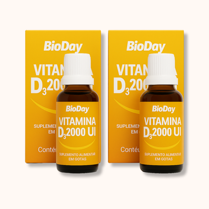 Kit Vitamina D3 2000 Ui Gotas - 2 unidades - 20ml