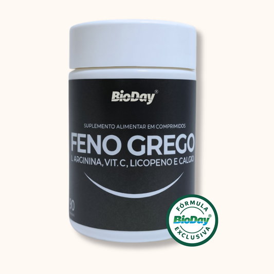 Feno Grego + L-arginina + Licopeno + Vitamina C + Cálcio - 60 Comprimidos