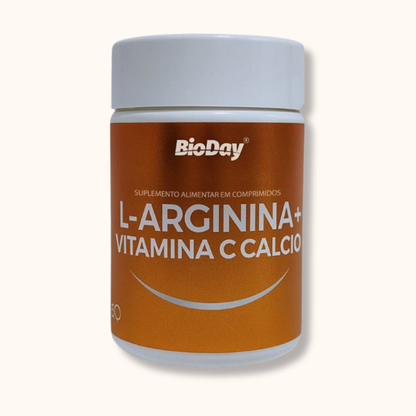 L-Arginina + Vitamina C + Cálcio - 60 Comprimidos