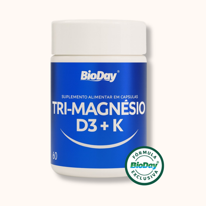 Tri Magnésio + Vitamina D3 e K2 - 60 Comprimidos