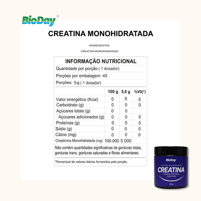 Creatina 100% Pura - Pote 250g