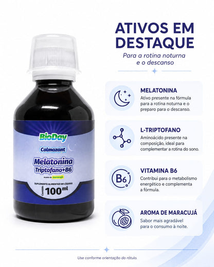 Calmazant BioDay – Melatonina + Triptofano + B6 | 2 unidades de 100 ml