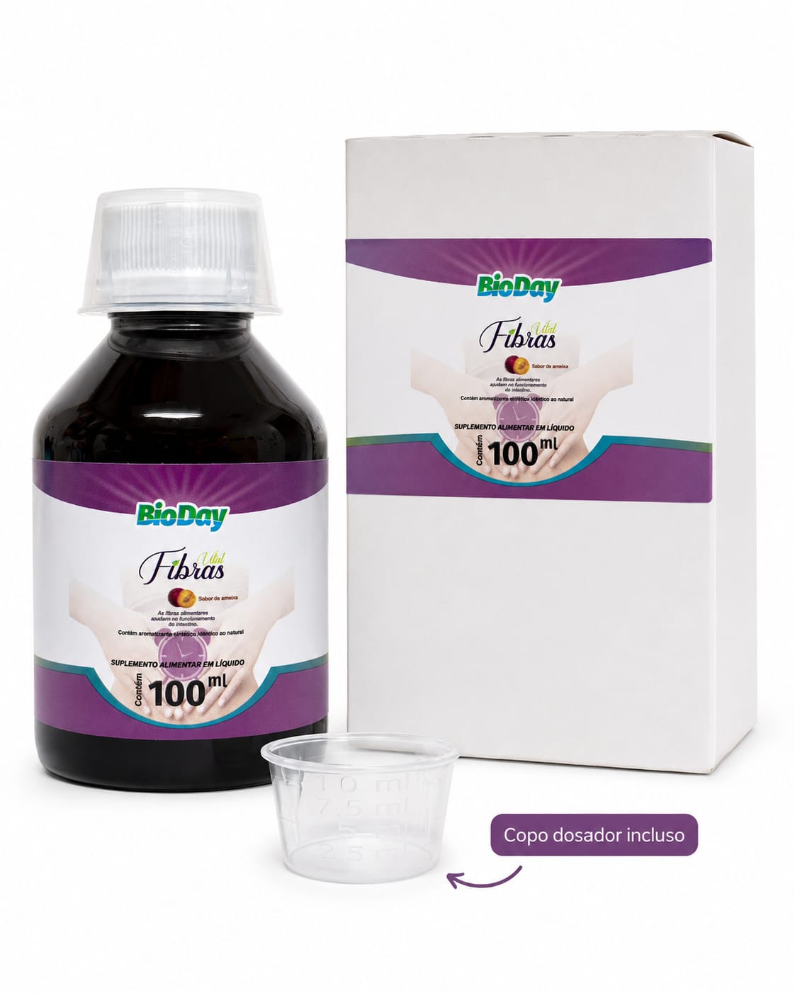Vital fibras auxilia no funcionamento do intestino sabor ameixa