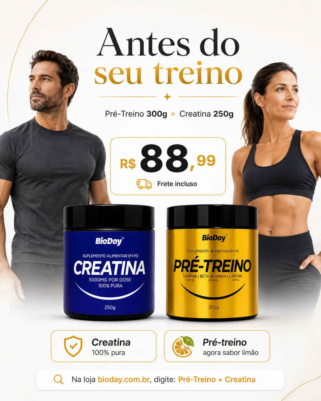 Combo Pré-Treino + Creatina BioDay