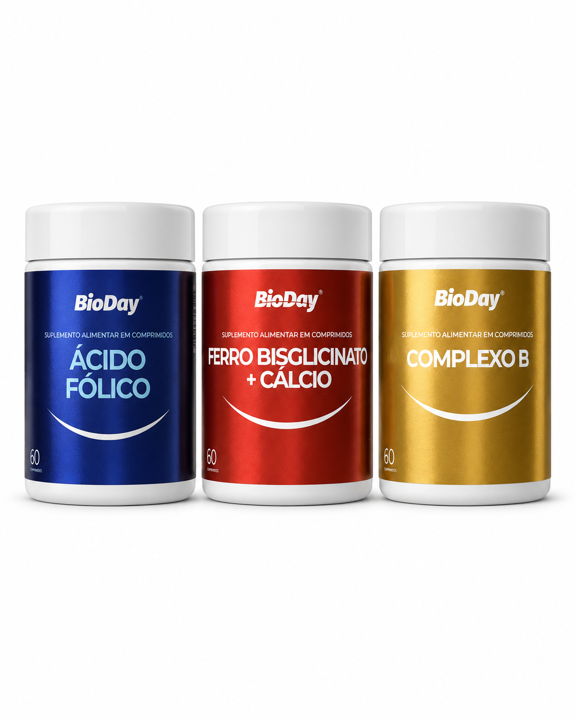 Kit Materna Fases BioDay – Ácido Fólico + Ferro com Cálcio + Complexo B