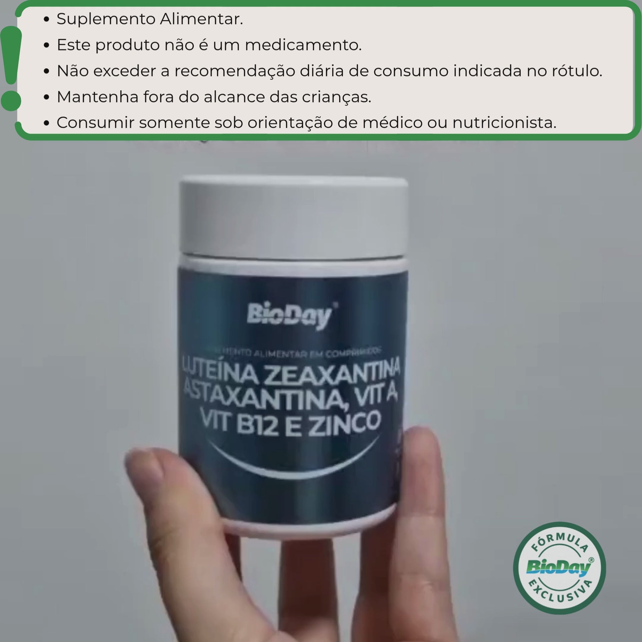 Luteína + Zeaxantina + Astaxantina + Vitamina A + Vitamina B12 + Zinco - 60 Comprimidos
